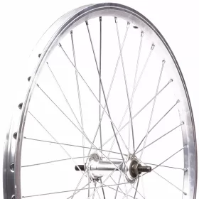   Első kerék 28x1 1/2 (635mm) ezüst duplafalú alu abroncs, krómozott acél agy