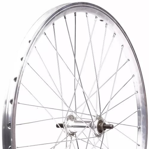 Első kerék 28x1 1/2 (635mm) ezüst duplafalú alu abroncs, krómozott acél agy