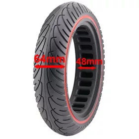 Nedong 10x2,5 (60/70-7) e-roller tömör gumi piros csíkkal