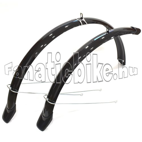 Sárvédő alu-műanyag 58mm 26" U pálcás toldattal fekete