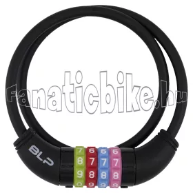BLP 8x650mm színes számkódos sodrony zár matt fekete