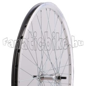   Első kerék 28/29” (622mm) ezüst duplafalú alu abroncs, ezüst alu agy