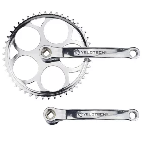   Velotech hajtómű acél négyzetkúpos 170 mm 46T 1/8" króm