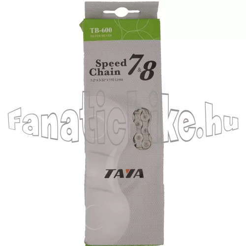 Taya TB-600 8 sebességes 116 szemes lánc + patentszem  ezüst