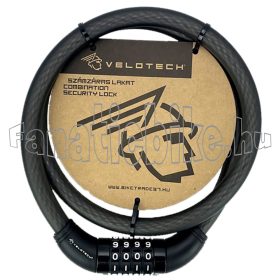 Velotech 15x1000mm számzáras sodrony zár füst színű