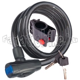 Velotech 8x1800mm kulcsos spirál zár füst színű