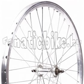   Első kerék 28/29” (622mm) ezüst duplafalú alu abroncs, ezüst alu agy