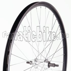   Hátsó kerék 27,5” (584mm) duplafalú fekete alu abroncs, ezüst alu agy