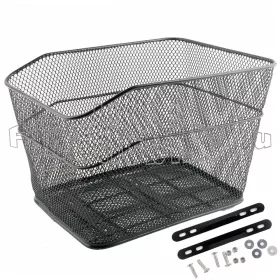   Hátsó magasított sűrű-szövésű fém kosár 20 liter fekete