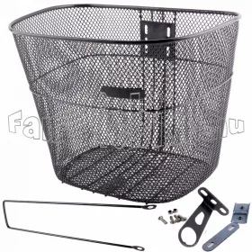 Sűrű szövésű első kosár 16 liter fekete