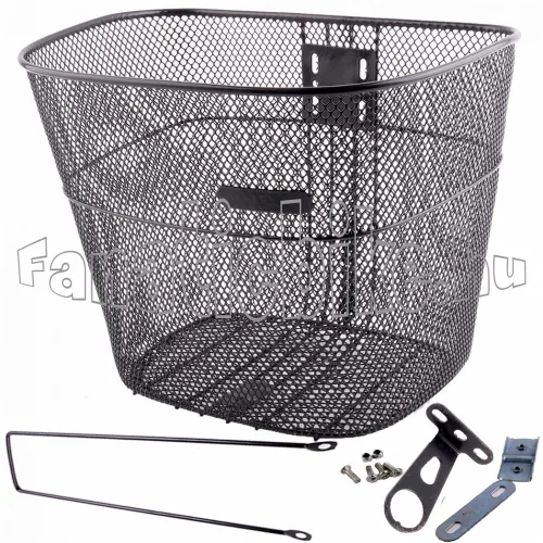 Sűrű szövésű első kosár 16 liter fekete