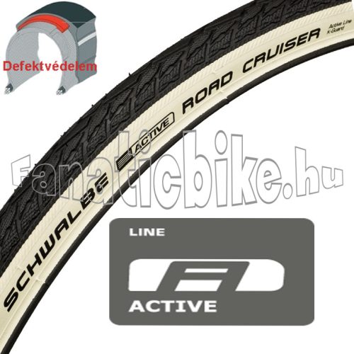 Schwalbe Road Cruiser hs484 700x35c (37-622) 28x1,40 fekete / fehér oldalfalú köpeny