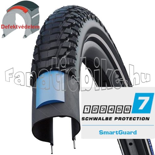 Schwalbe Marathon Plus tour hs619 26x2,00 (50-559) reflexcsíkos köpeny