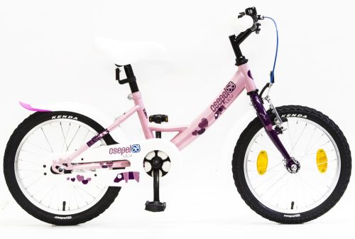 Csepel Lily 16" GR kerékpár rózsaszín, lila szivecske