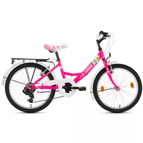 Csepel Flora 20" 6 sebességes neonpink virág