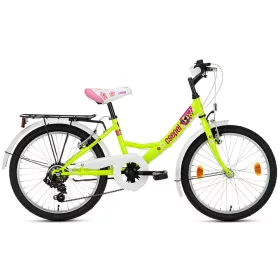 Csepel Flora 20" 6 sebességes neonzöld virág