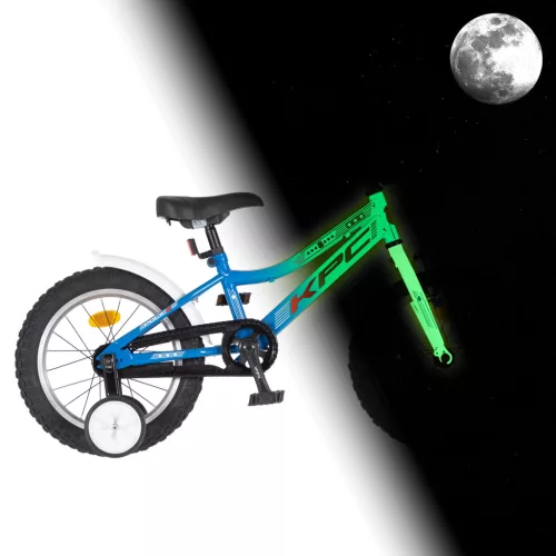 KPC FluoBike Police szirénás VILÁGÍTÓS 16 kék fluoreszkáló gyermek kerékpár