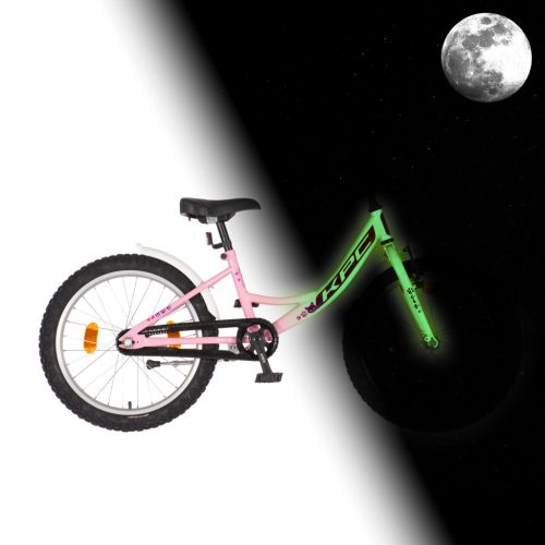 KPC FluoBike Kitty cicás VILÁGÍTÓS 20" rózsaszín fluoreszkáló gyermek kerékpár