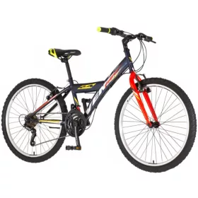 Venssini Parma 24" gyerek kerékpár fekete-narancs