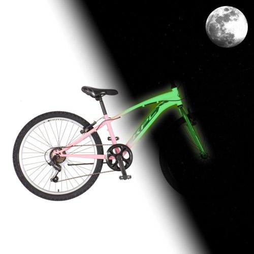 KPC FluoBike Bloom VILÁGÍTÓS 24" rózsaszín fluoreszkáló gyermek kerékpár