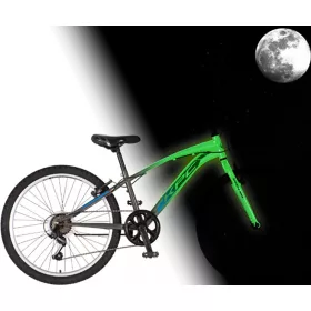   KPC FluoBike Flash VILÁGÍTÓS 24" grafit-kék fluoreszkáló gyermek kerékpár