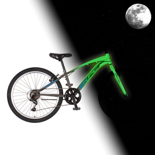 KPC FluoBike Flash VILÁGÍTÓS 24" grafit-kék fluoreszkáló gyermek kerékpár