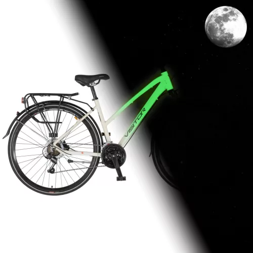 Visitor FluoBike Lady női VILÁGÍTÓS trekking kerékpár fluoreszkáló fehér