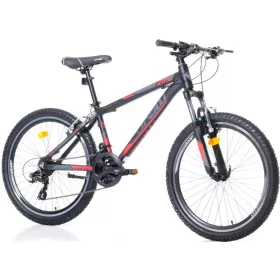   Corelli Via 1.3 24" gyerek MTB könnyűvázas kerékpár Fekete-Piros