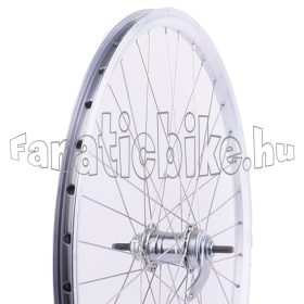   Hátsó kerék 26” (559mm) ezüst duplafalú alu abroncs, Cseh kontrafékes acél agy