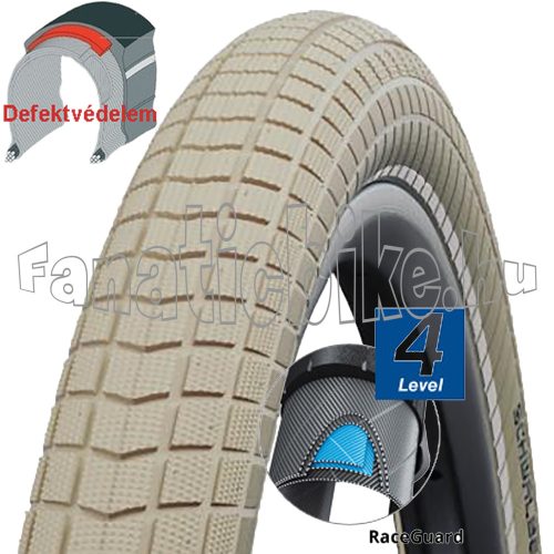 Schwalbe Big Ben HS439 26x2,15 (55-559) reflex csíkos gumiköpeny krém