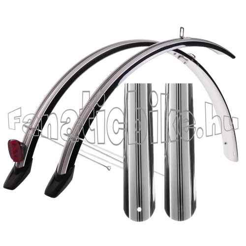 Eco Type plasztik sárvédő 51mm 28" U pálcás fekete-ezüst
