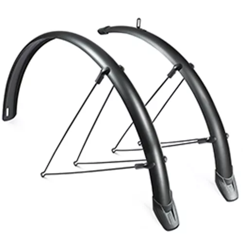 Trekking plasztik sárvédő 46mm 28"  V pálcás Rapido fekete 