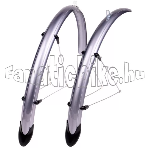 Elegance plasztik sárvédő V-pálcás 36mm 28" ezüst