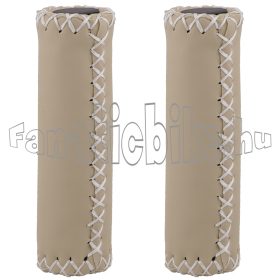 Bőr hatású varrott 120 mm markolat krém