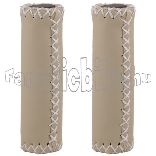 Bőr hatású varrott 120 mm markolat krém