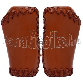   Bike + bőr hatású varrott, tenyértámaszos, 90mm, markolat barna