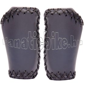   Bike + bőr hatású varrott, tenyértámaszos, 90mm, markolat fekete