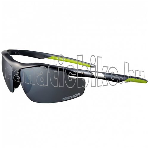 Merida Race szemüveg fényes zöld fekete, cserélhető lencse, kemény tok