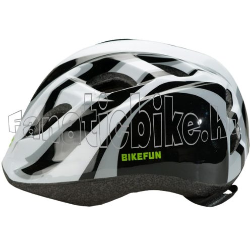 Bikefun Junior fejvédő M 52-56cm fekete-fehér 