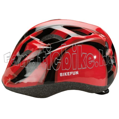 Bikefun Junior fejvédő M 52-56cm piros-fekete 
