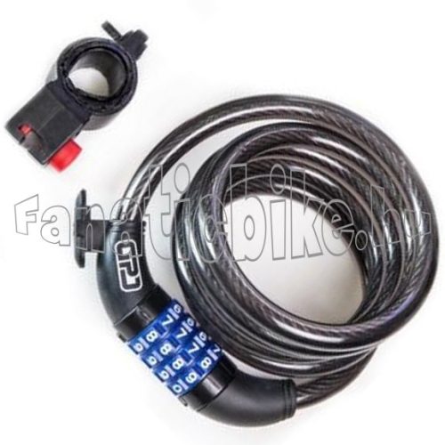 GPD számkódos spirál zár 12x1800mm fekete 