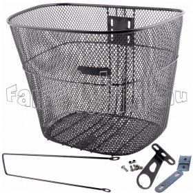 Sűrű szövésű első kosár 14 liter fekete