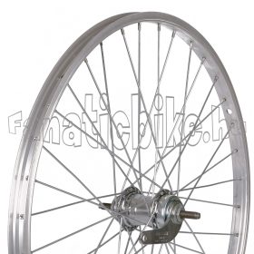   Hátsó kerék 28/29” (622mm) ezüst alu abroncs, Cseh kontrafékes acél agy