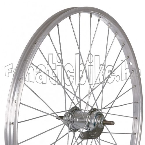 Hátsó kerék 28/29” (622mm) ezüst alu abroncs, Cseh kontrafékes acél agy