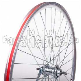   Hátsó kerék 28/29” (622mm) ezüst ovál profilu duplafalú alu abroncs, Cseh kontrafékes acél agy