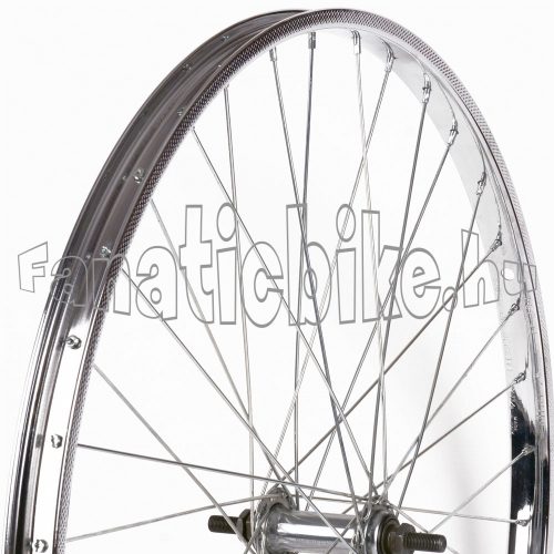 Első kerék 24x1 3/8 (540mm) krómozott acél abroncs, krómozott acél agy