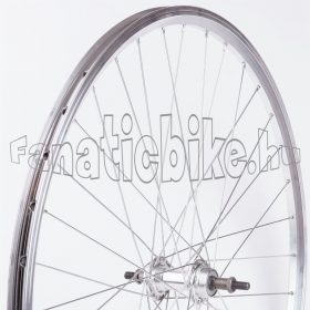   Hátsó kerék 28/29” (622mm) ezüst duplafalú alu abroncs, ezüst alu agy