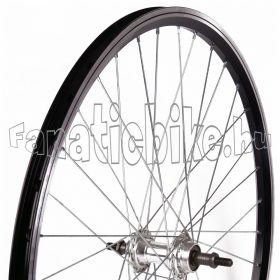   Hátsó kerék 28/29” (622mm) fekete duplafalú alu abroncs, ezüst alu agy