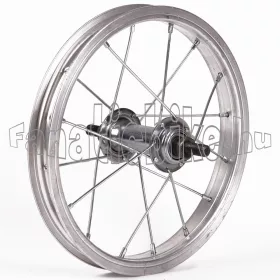   Első kerék 12" (203mm) ezüst alu abroncs, krómozott acél agy