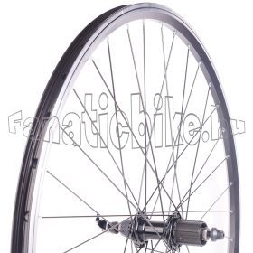   Hátsó kerék 28/29” (622mm) duplafalú fekete alu abroncs, kazettás gyorszáras fekete alu agy fekete küllő